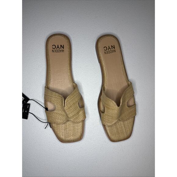 Madden NYC Women’s Classic RAFFIA Flat Slide Sandals Size 10 - Picture 3 of 5